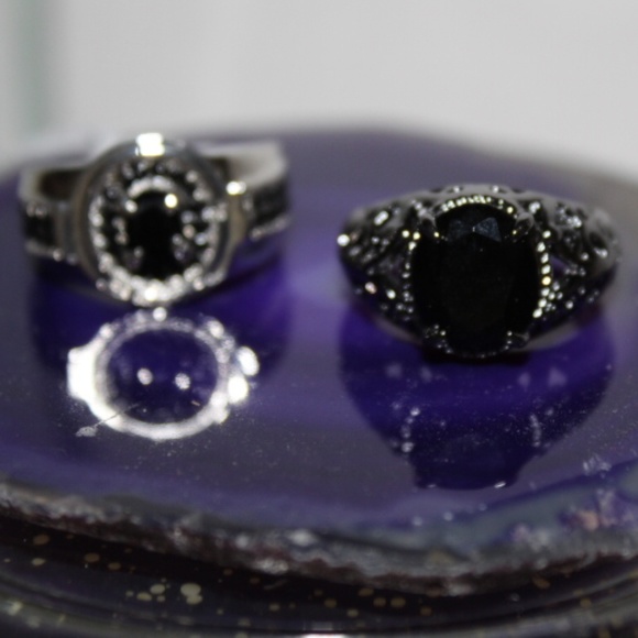 ⭐️FINAL SALE ITEM⭐️Bundle of Men's Black Sapphire Rings - Picture 2 of 7